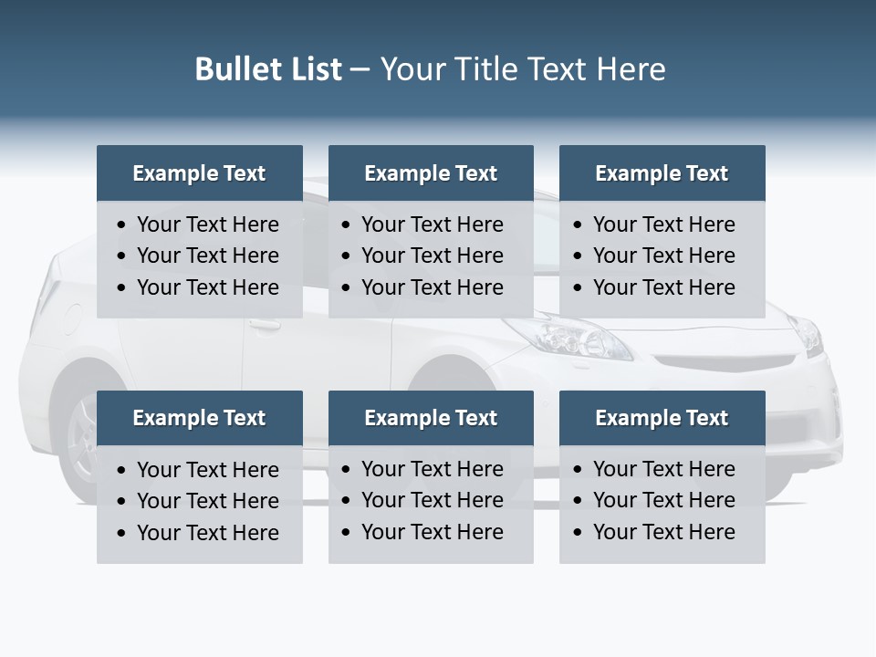 White Hatchback Isolated On White PowerPoint Template