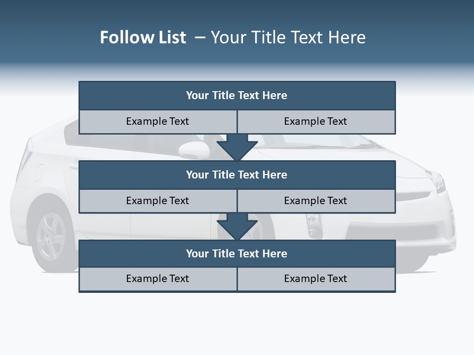 White Hatchback Isolated On White PowerPoint Template