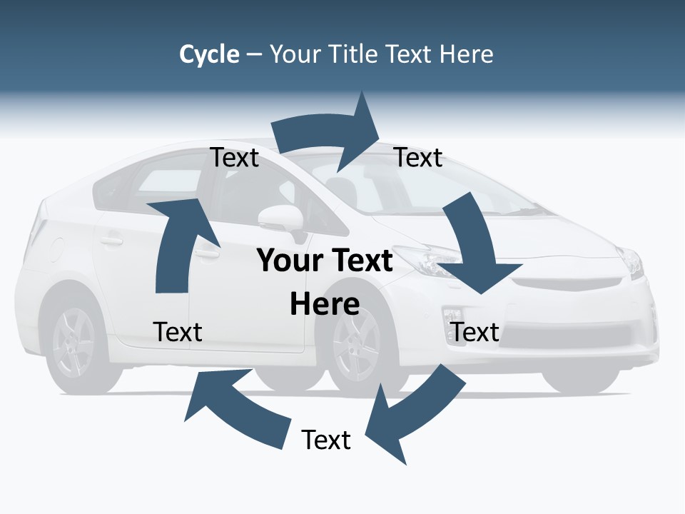 White Hatchback Isolated On White PowerPoint Template