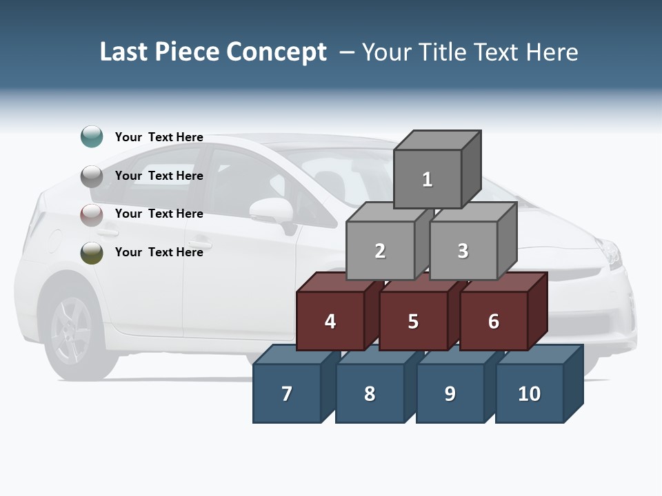 White Hatchback Isolated On White PowerPoint Template