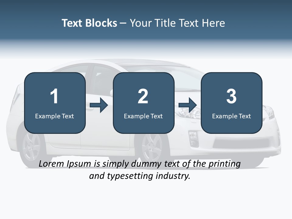 White Hatchback Isolated On White PowerPoint Template