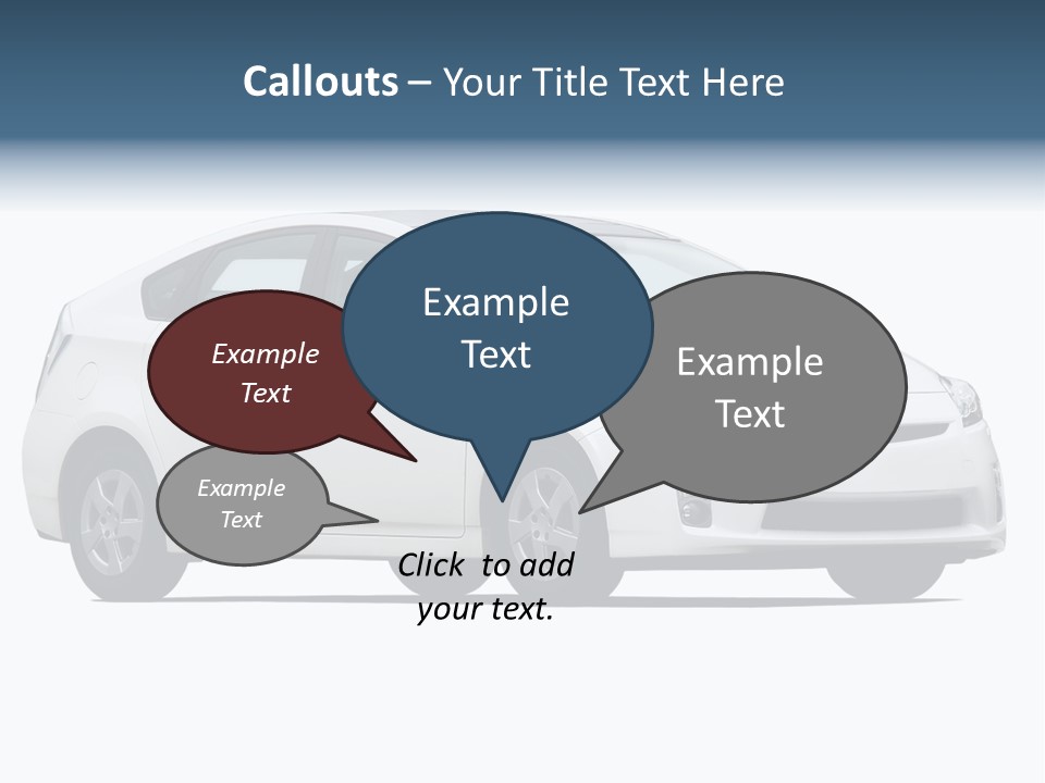 White Hatchback Isolated On White PowerPoint Template