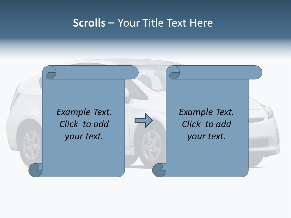 White Hatchback Isolated On White PowerPoint Template