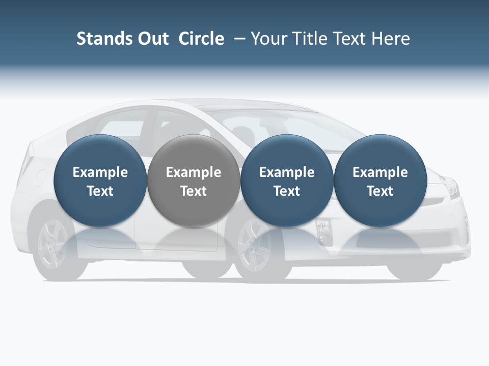 White Hatchback Isolated On White PowerPoint Template