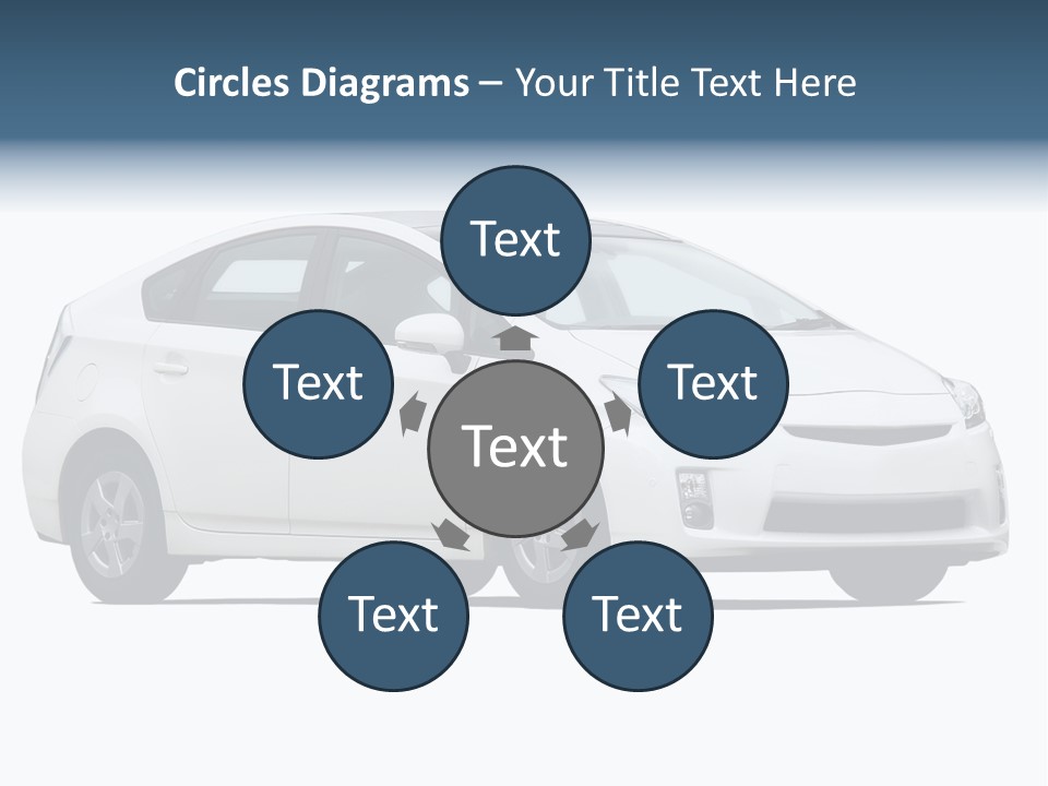 White Hatchback Isolated On White PowerPoint Template