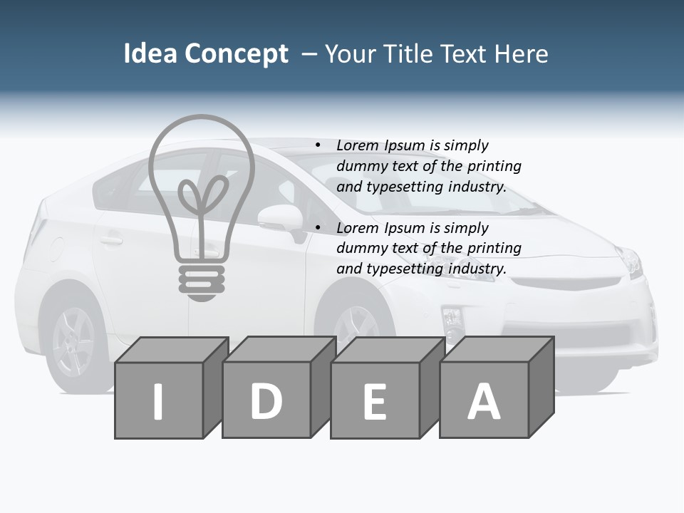 White Hatchback Isolated On White PowerPoint Template