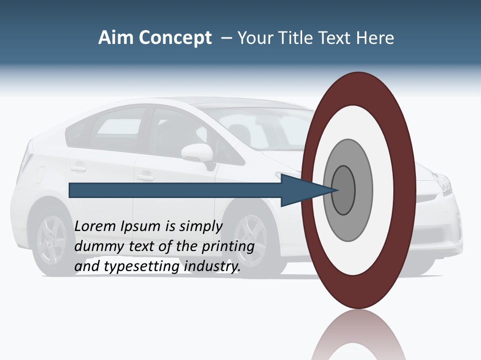 White Hatchback Isolated On White PowerPoint Template