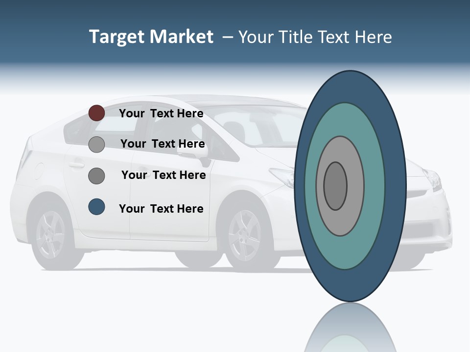 White Hatchback Isolated On White PowerPoint Template