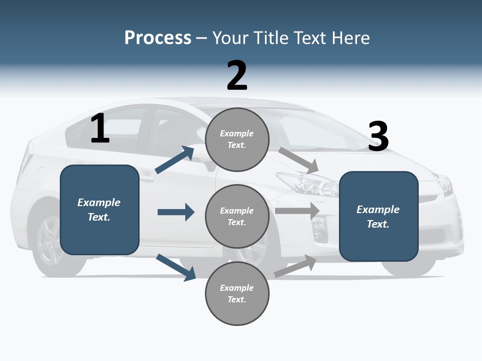 White Hatchback Isolated On White PowerPoint Template