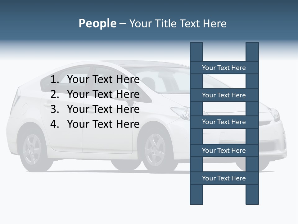 White Hatchback Isolated On White PowerPoint Template