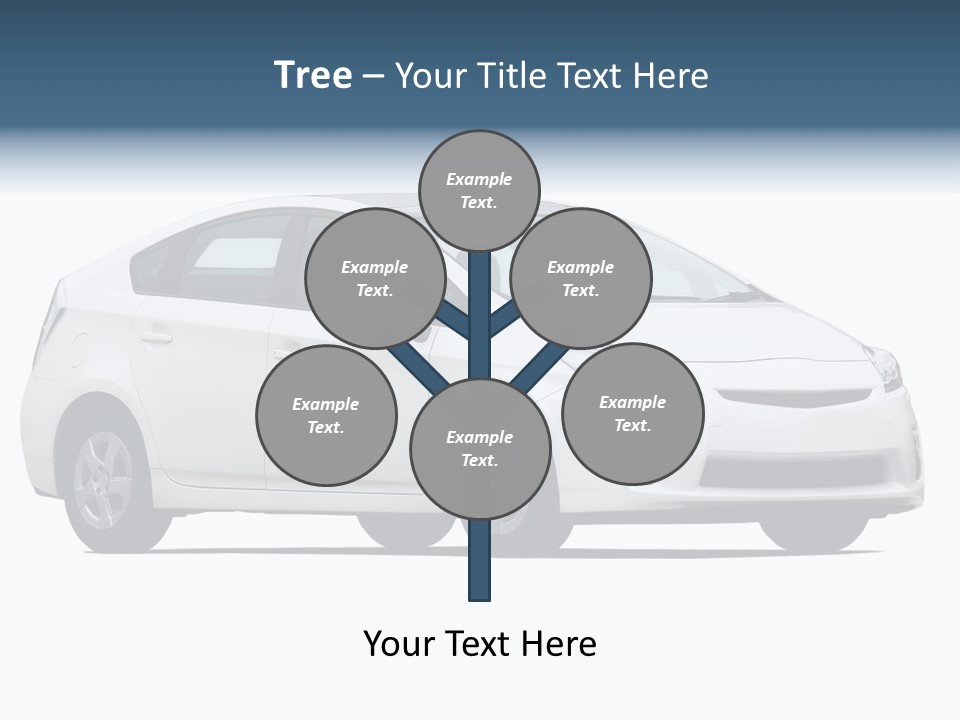 White Hatchback Isolated On White PowerPoint Template