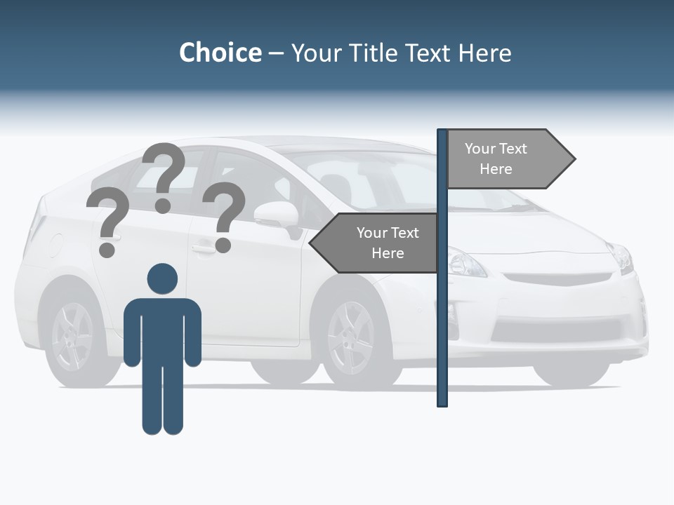 White Hatchback Isolated On White PowerPoint Template