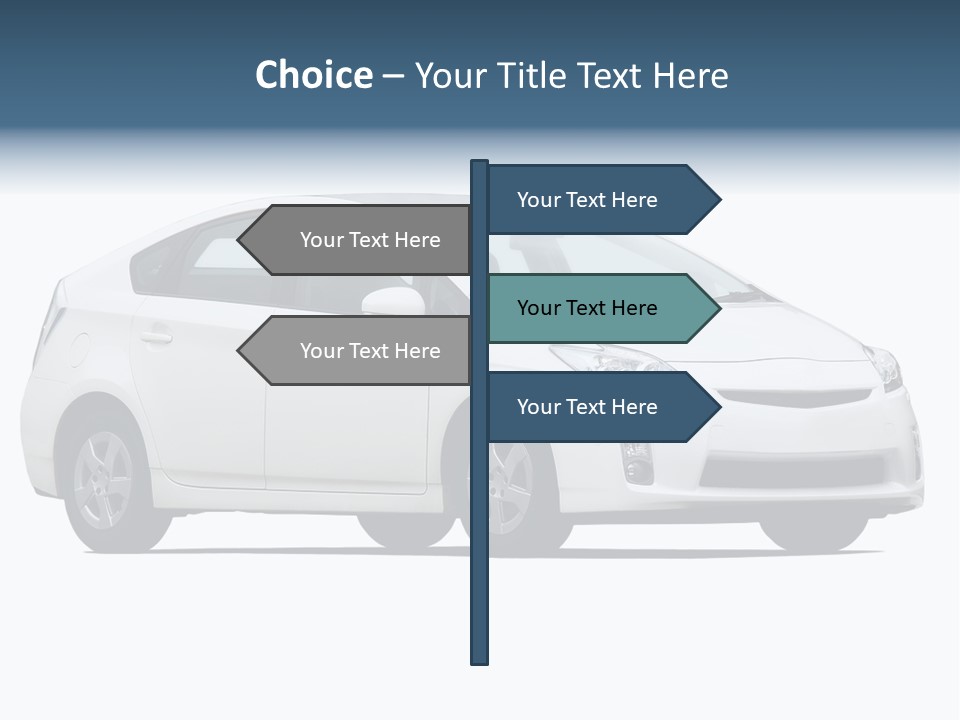 White Hatchback Isolated On White PowerPoint Template