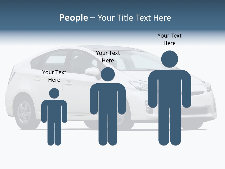 White Hatchback Isolated On White PowerPoint Template