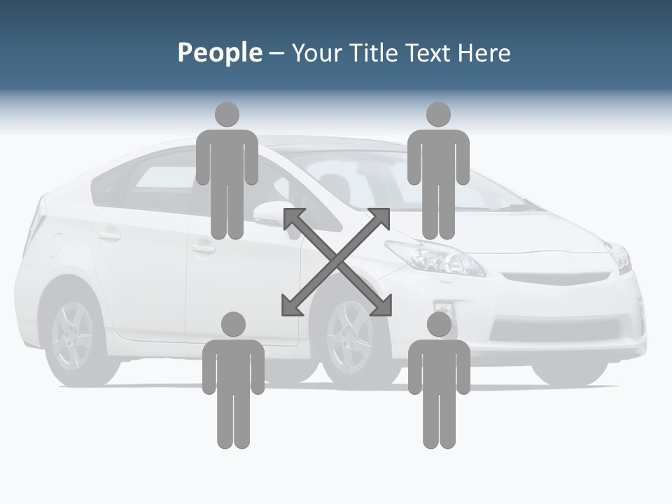 White Hatchback Isolated On White PowerPoint Template