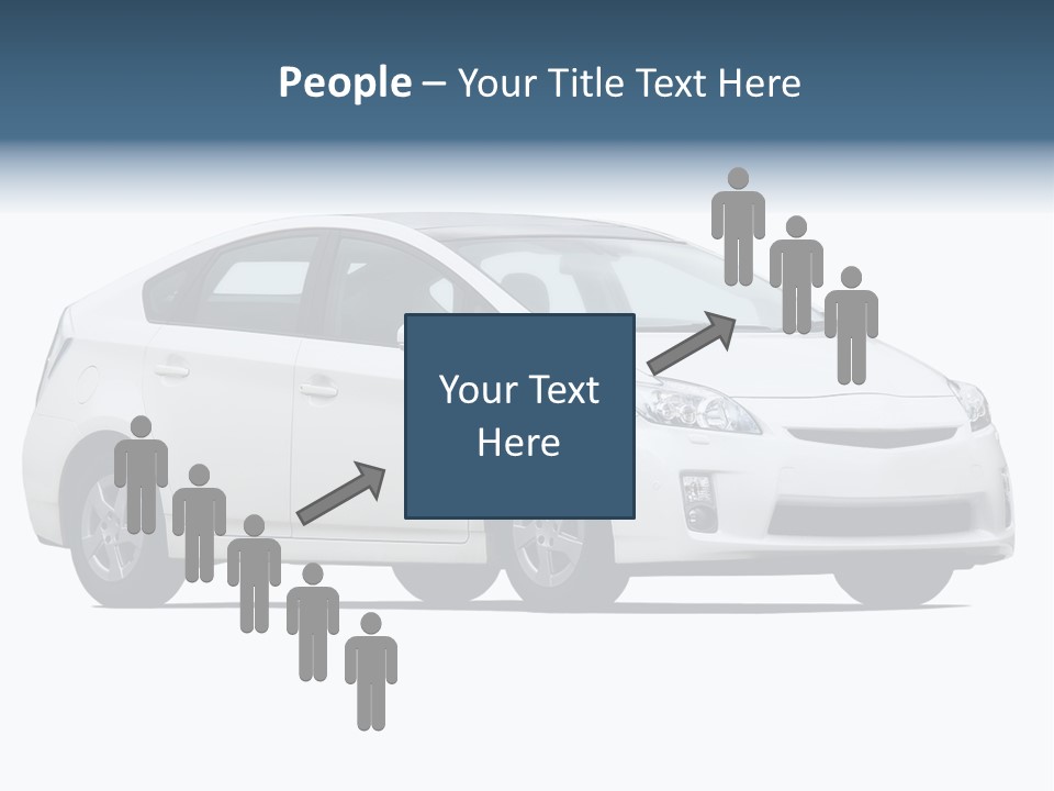 White Hatchback Isolated On White PowerPoint Template