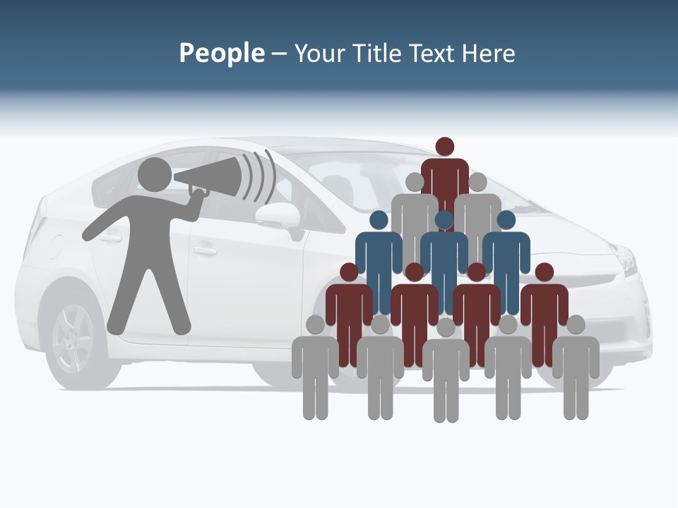 White Hatchback Isolated On White PowerPoint Template