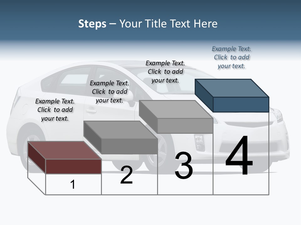 White Hatchback Isolated On White PowerPoint Template