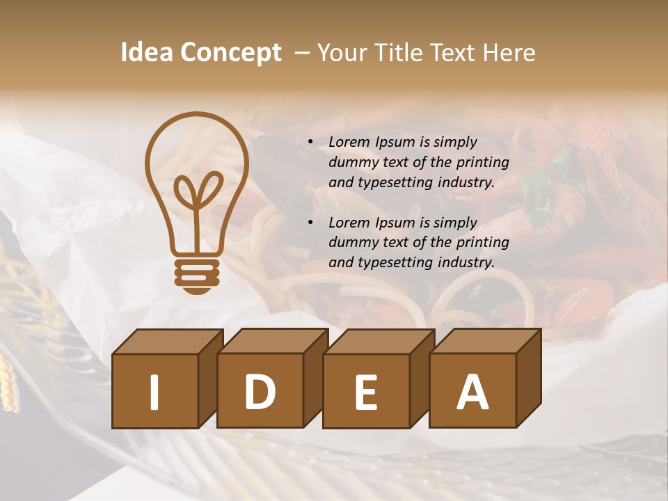 A Plate Of Pasta With Shrimp And Mussels PowerPoint Template