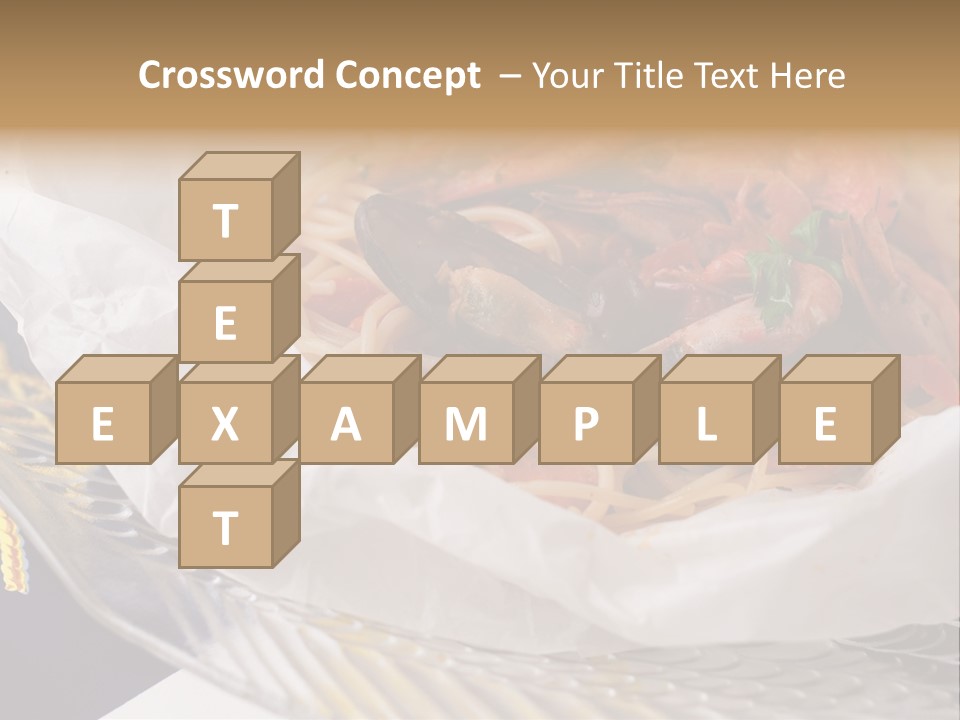 A Plate Of Pasta With Shrimp And Mussels PowerPoint Template