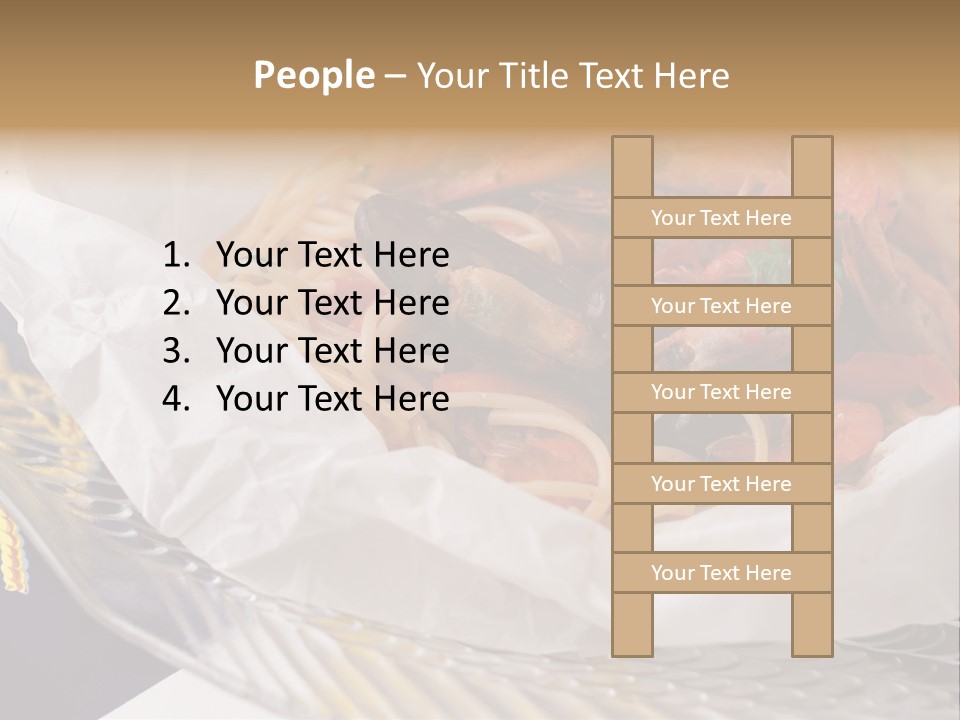 A Plate Of Pasta With Shrimp And Mussels PowerPoint Template