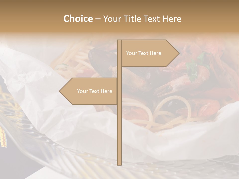 A Plate Of Pasta With Shrimp And Mussels PowerPoint Template