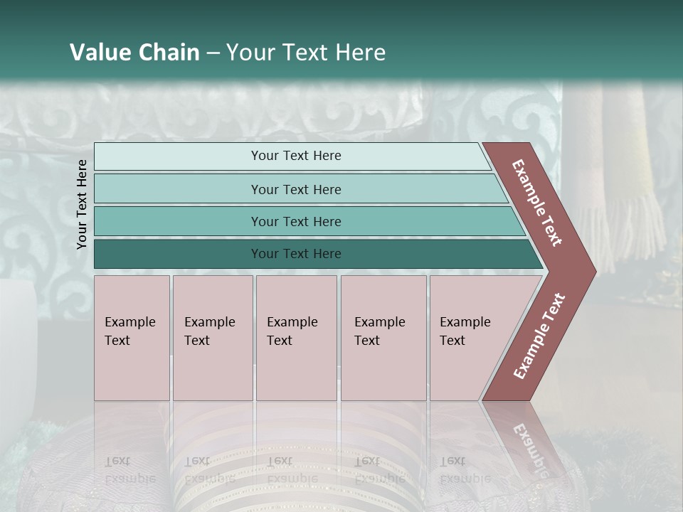 A Blue Couch With Pillows On Top Of It PowerPoint Template