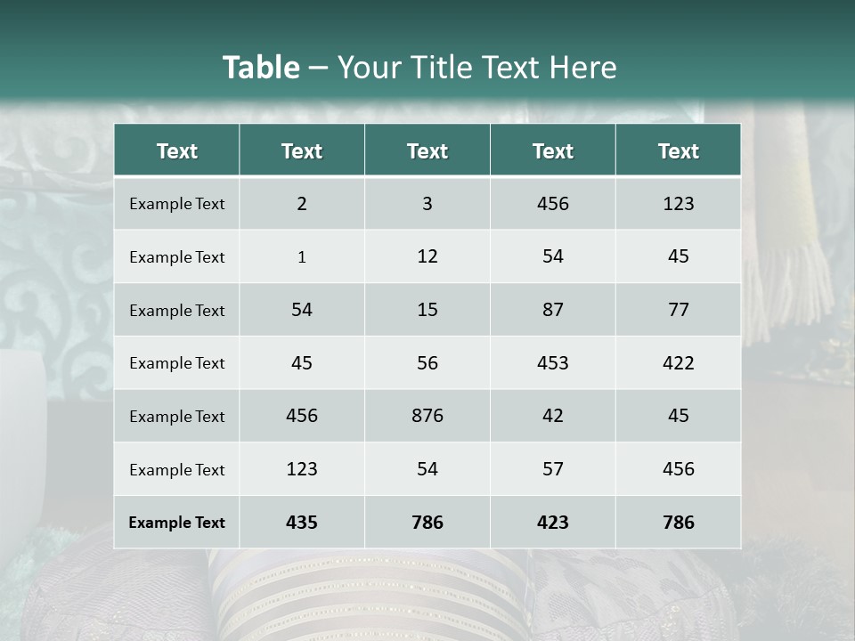 A Blue Couch With Pillows On Top Of It PowerPoint Template