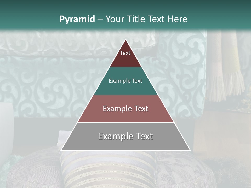 A Blue Couch With Pillows On Top Of It PowerPoint Template