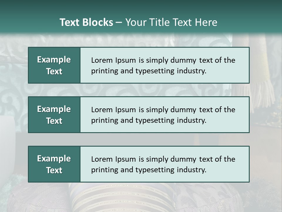 A Blue Couch With Pillows On Top Of It PowerPoint Template