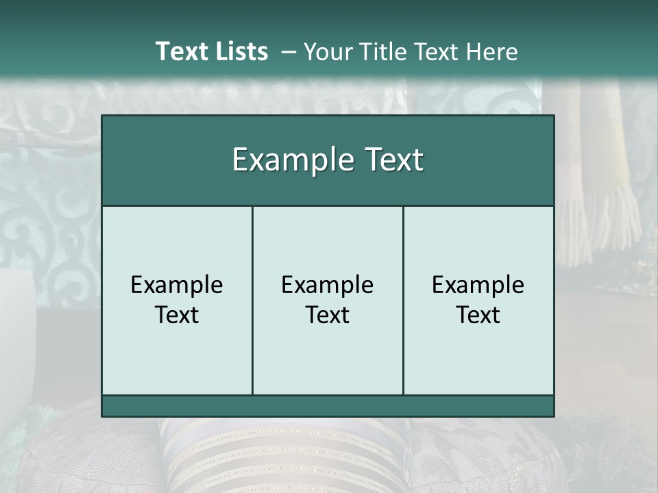 A Blue Couch With Pillows On Top Of It PowerPoint Template