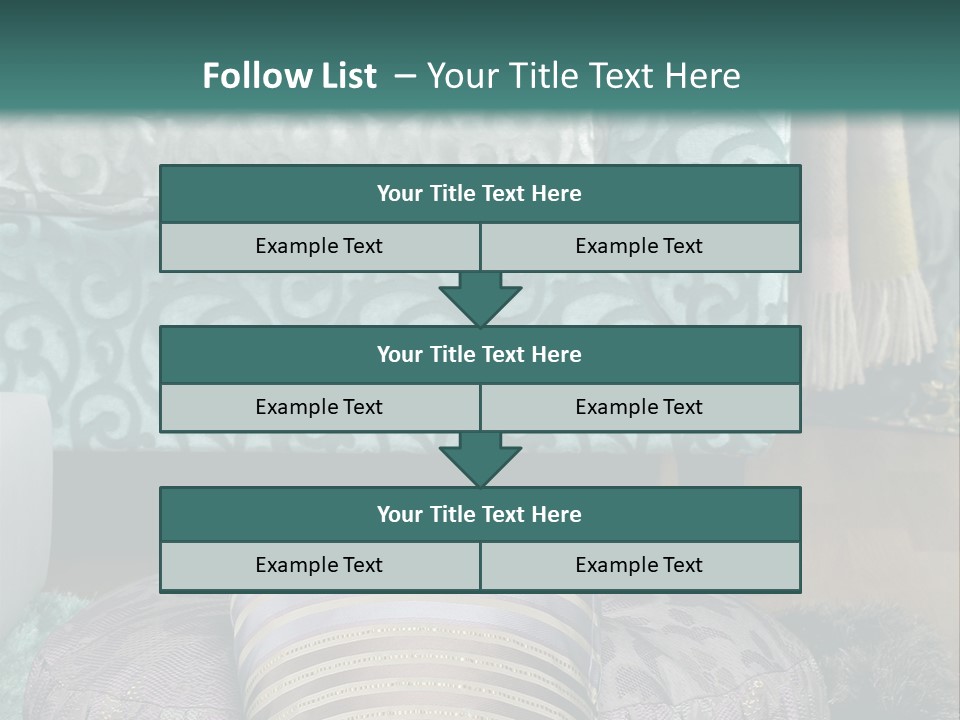 A Blue Couch With Pillows On Top Of It PowerPoint Template