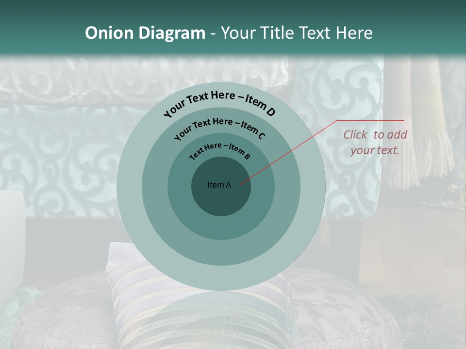 A Blue Couch With Pillows On Top Of It PowerPoint Template