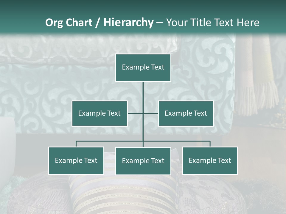 A Blue Couch With Pillows On Top Of It PowerPoint Template