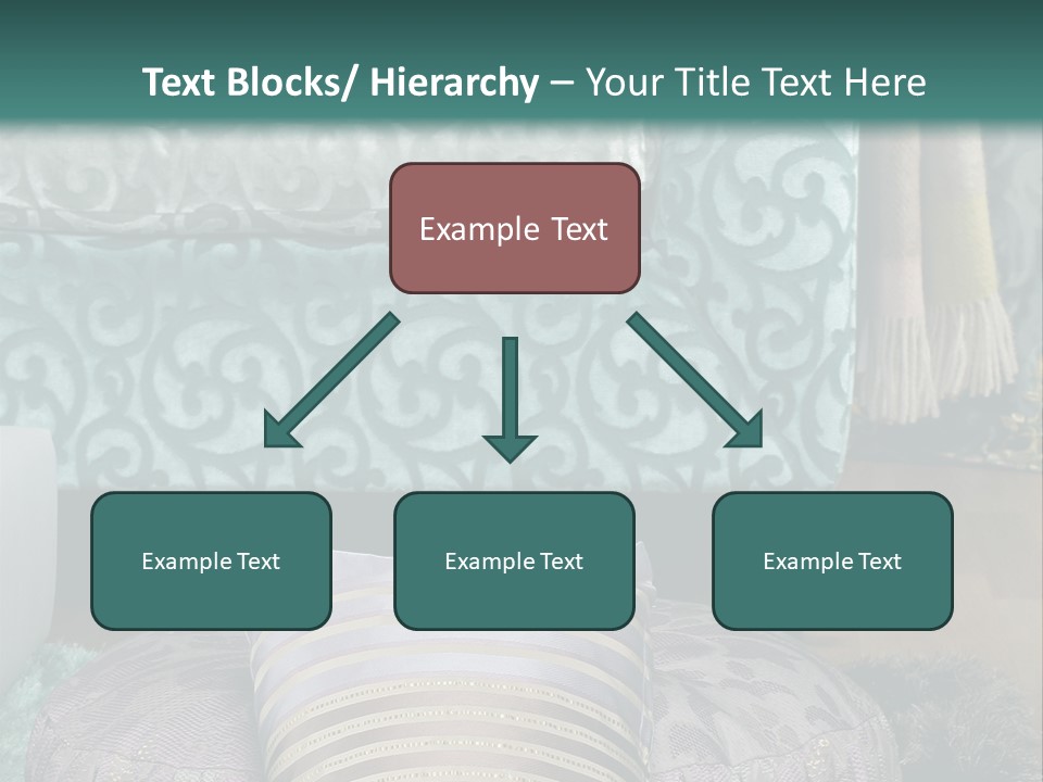 A Blue Couch With Pillows On Top Of It PowerPoint Template