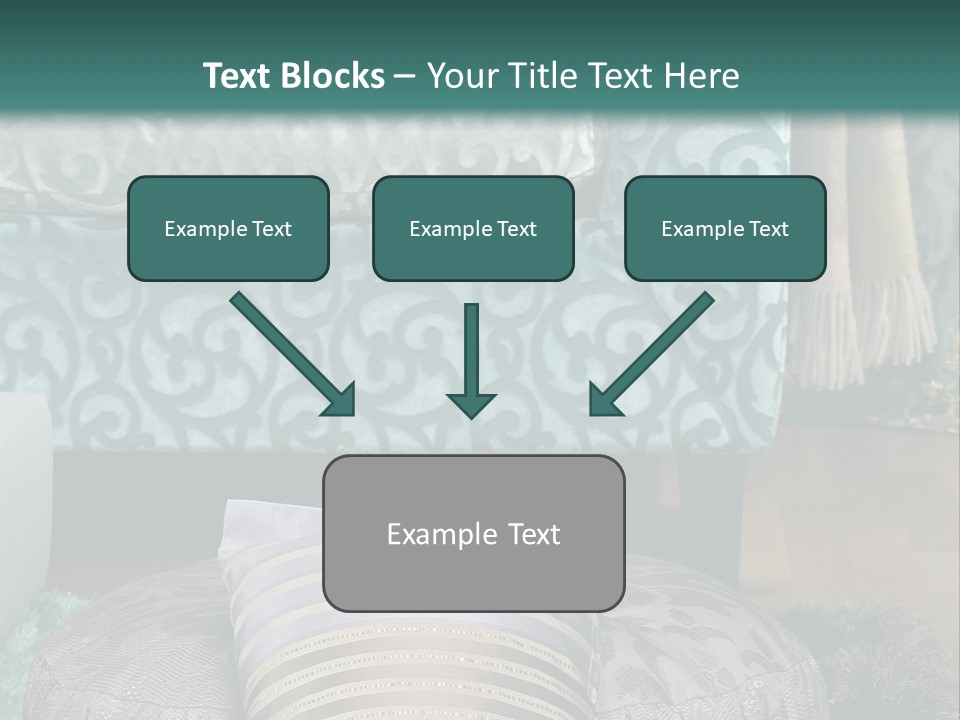 A Blue Couch With Pillows On Top Of It PowerPoint Template