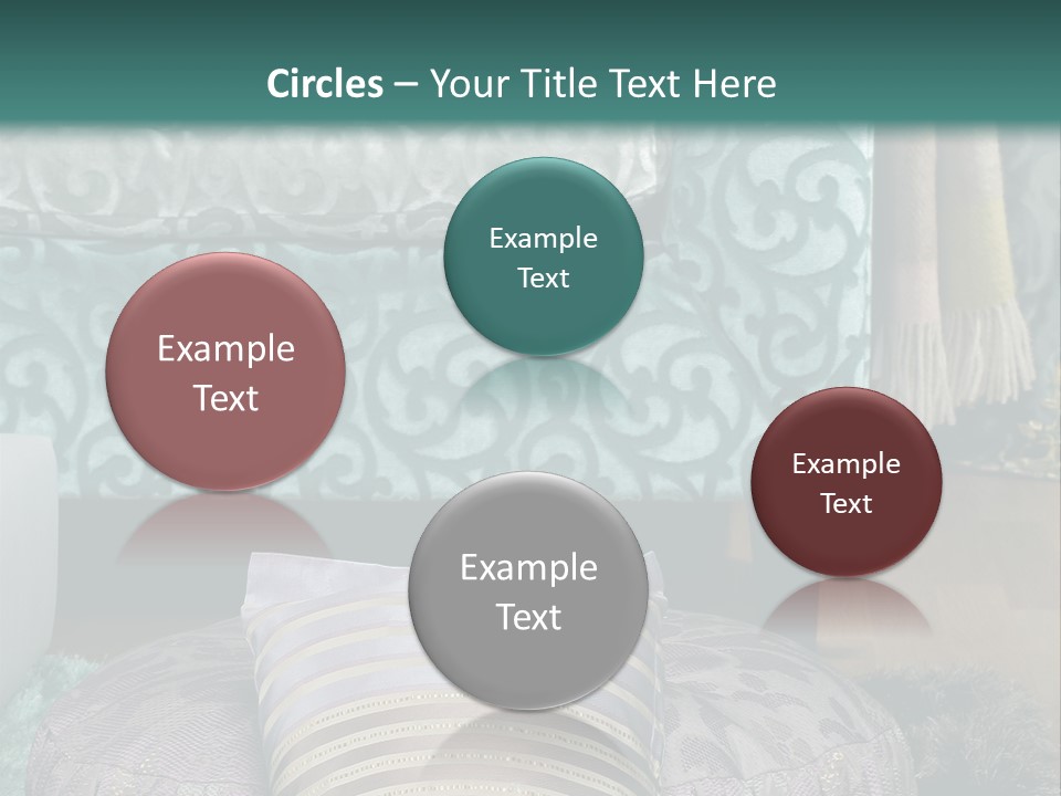 A Blue Couch With Pillows On Top Of It PowerPoint Template