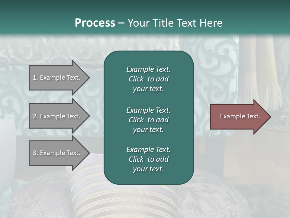 A Blue Couch With Pillows On Top Of It PowerPoint Template