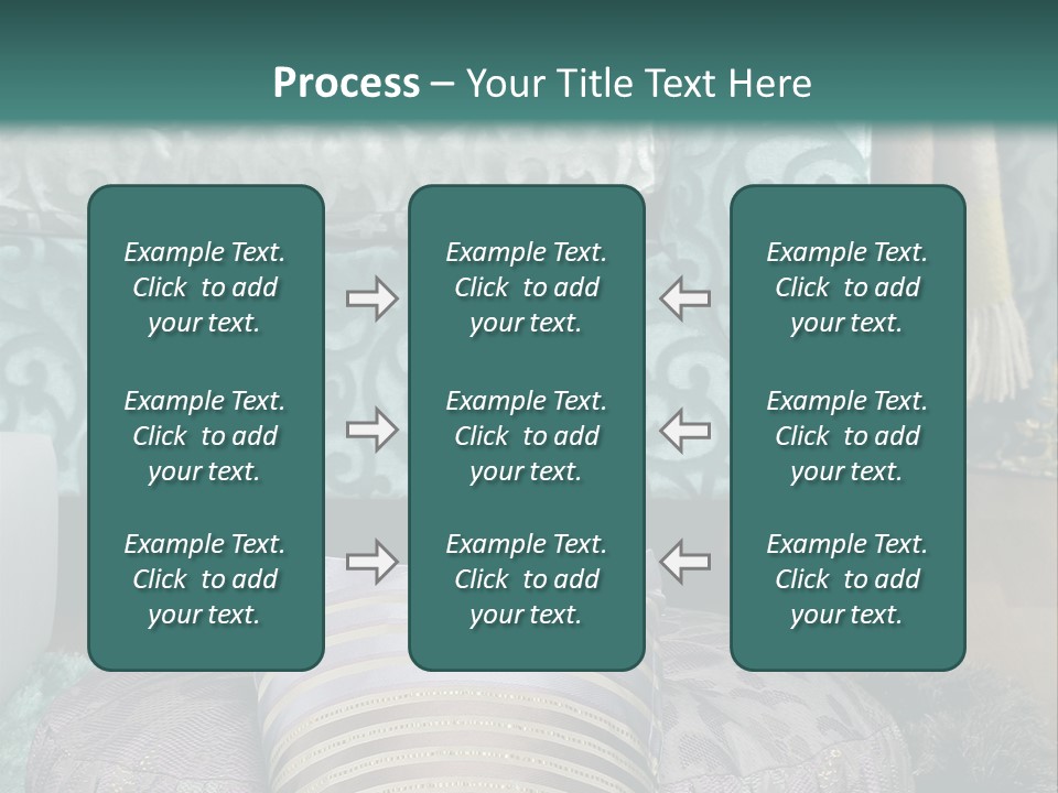 A Blue Couch With Pillows On Top Of It PowerPoint Template