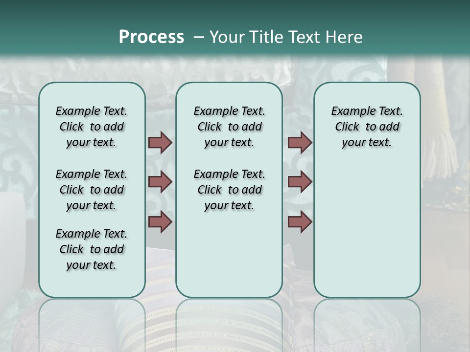 A Blue Couch With Pillows On Top Of It PowerPoint Template