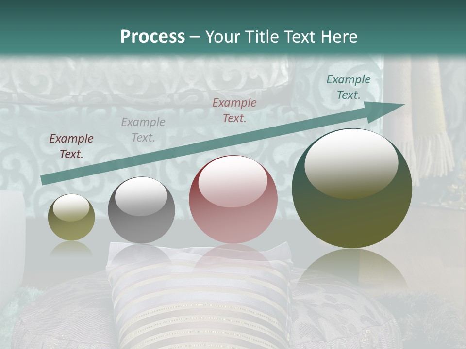 A Blue Couch With Pillows On Top Of It PowerPoint Template