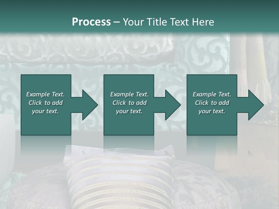 A Blue Couch With Pillows On Top Of It PowerPoint Template