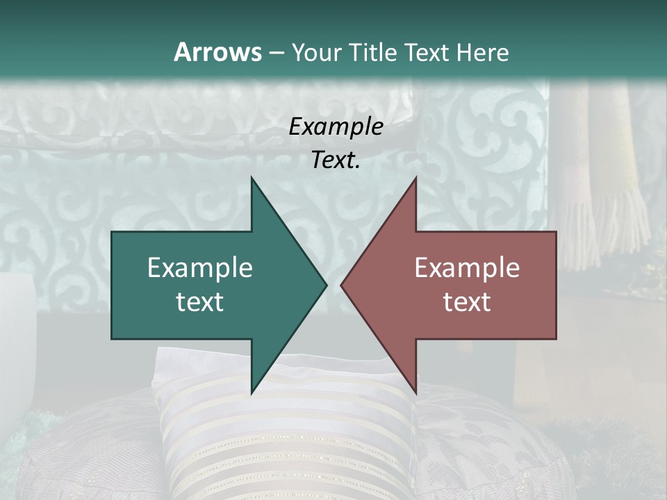 A Blue Couch With Pillows On Top Of It PowerPoint Template