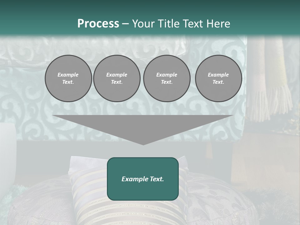 A Blue Couch With Pillows On Top Of It PowerPoint Template