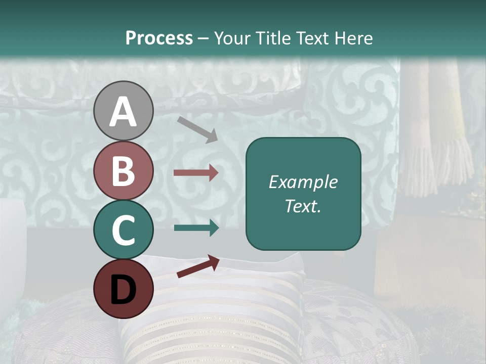 A Blue Couch With Pillows On Top Of It PowerPoint Template