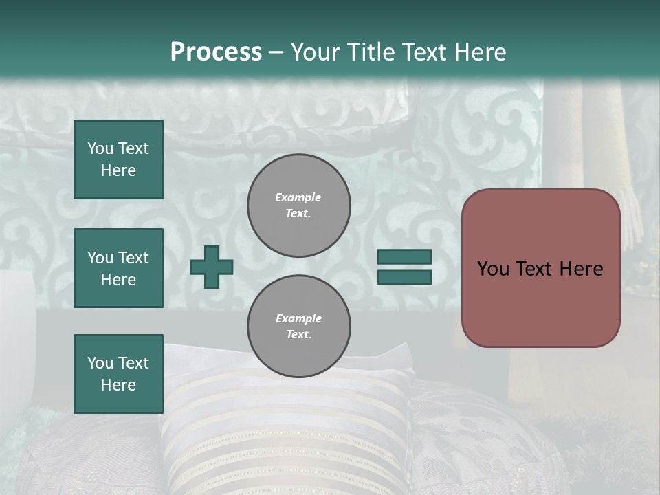 A Blue Couch With Pillows On Top Of It PowerPoint Template