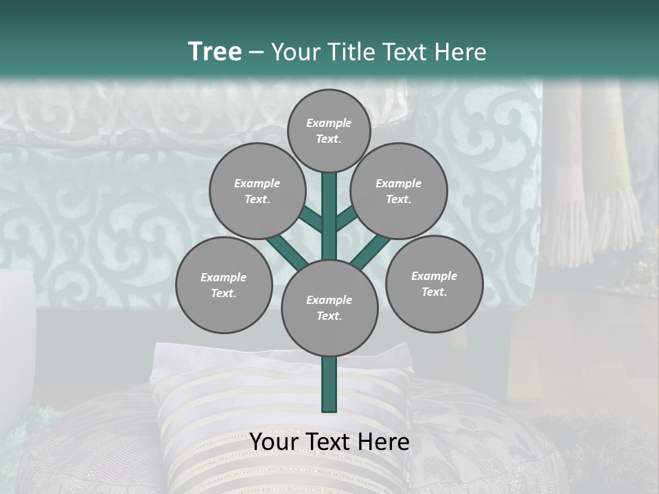 A Blue Couch With Pillows On Top Of It PowerPoint Template