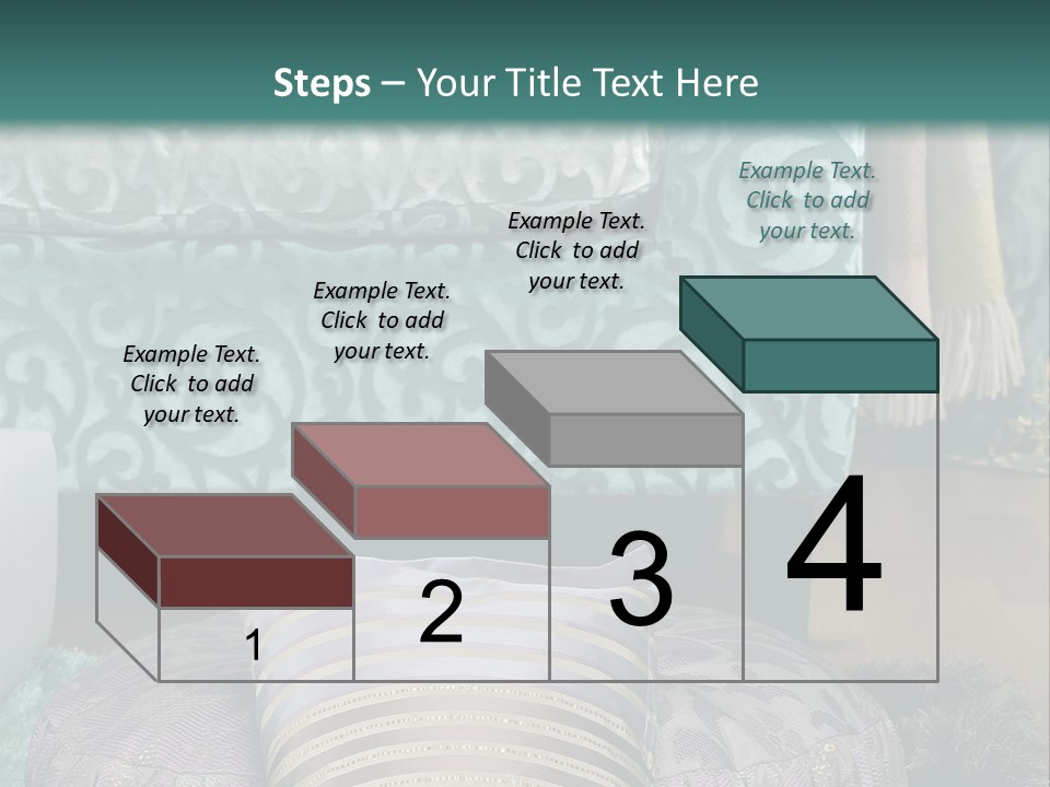 A Blue Couch With Pillows On Top Of It PowerPoint Template