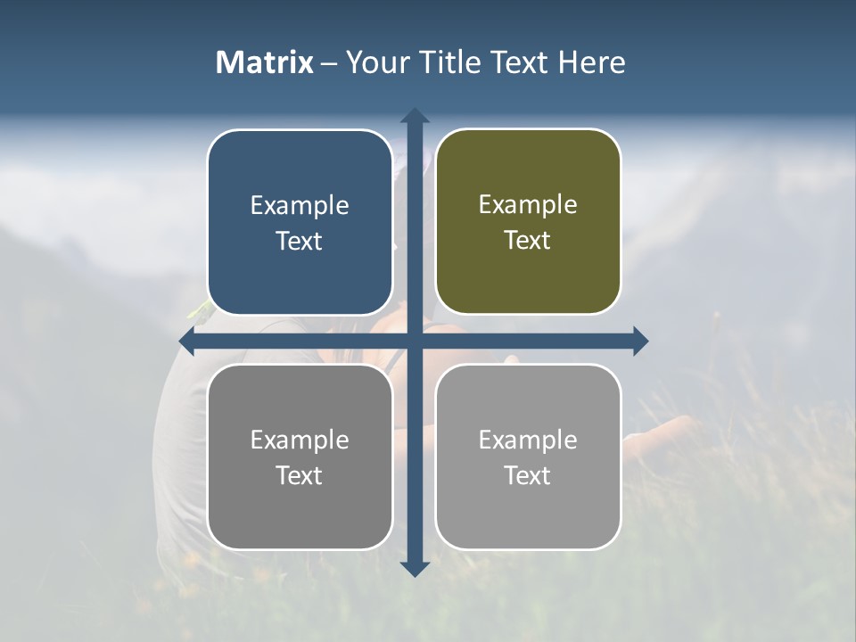 A Couple Of People Sitting On Top Of A Grass Covered Field PowerPoint Template