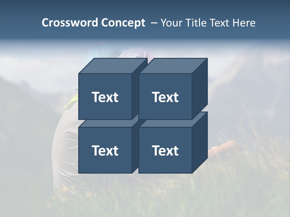 A Couple Of People Sitting On Top Of A Grass Covered Field PowerPoint Template